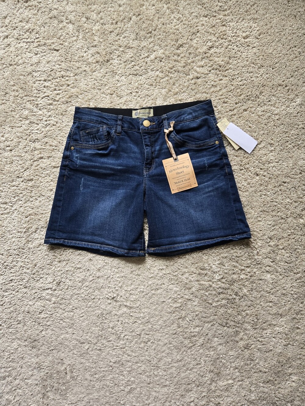 Democracy Ab Technology Jean Shorts Womens 10 Dark Denim